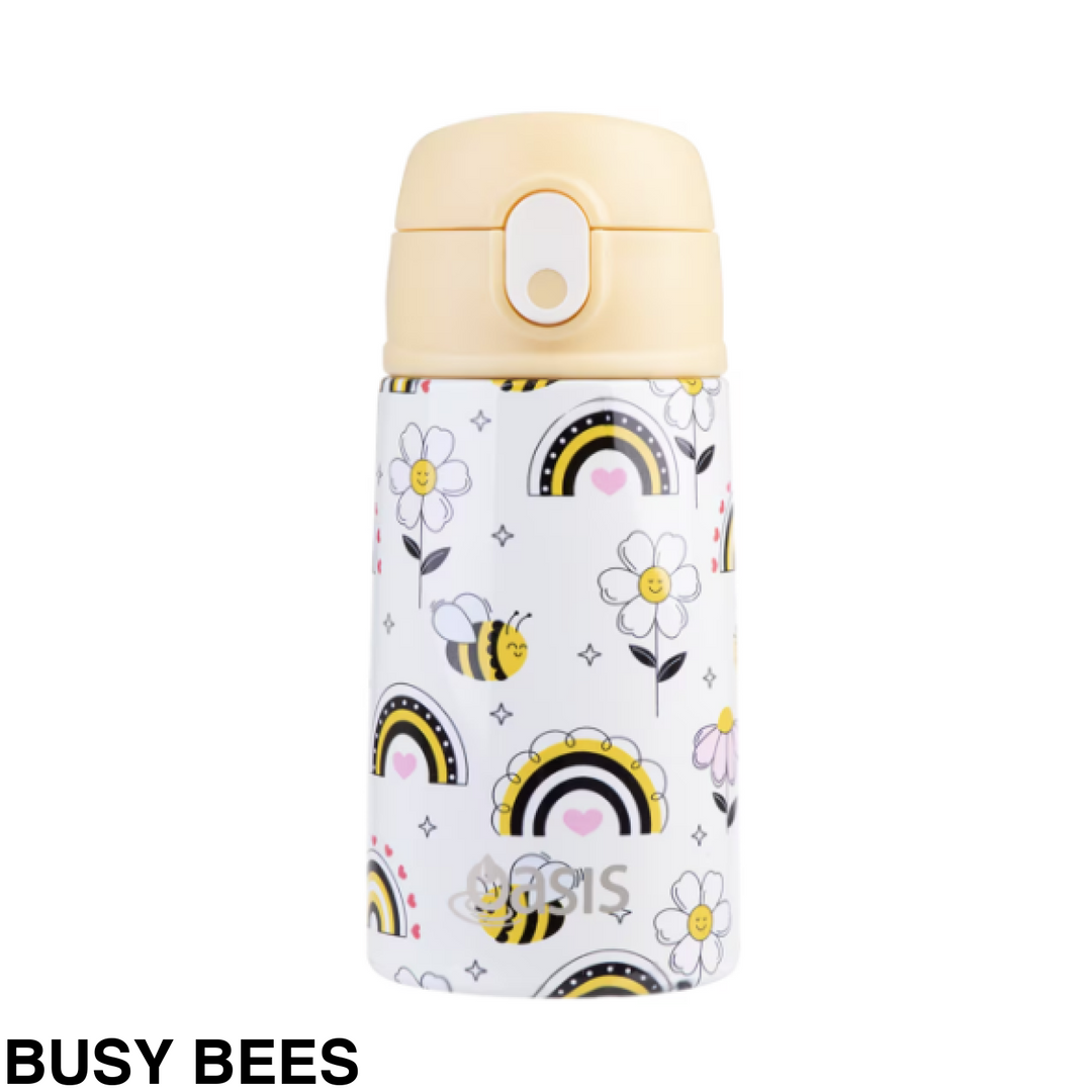 Oasis 400Ml Stainless Steel Insulated Bottle W/ Sipper Busy Bees