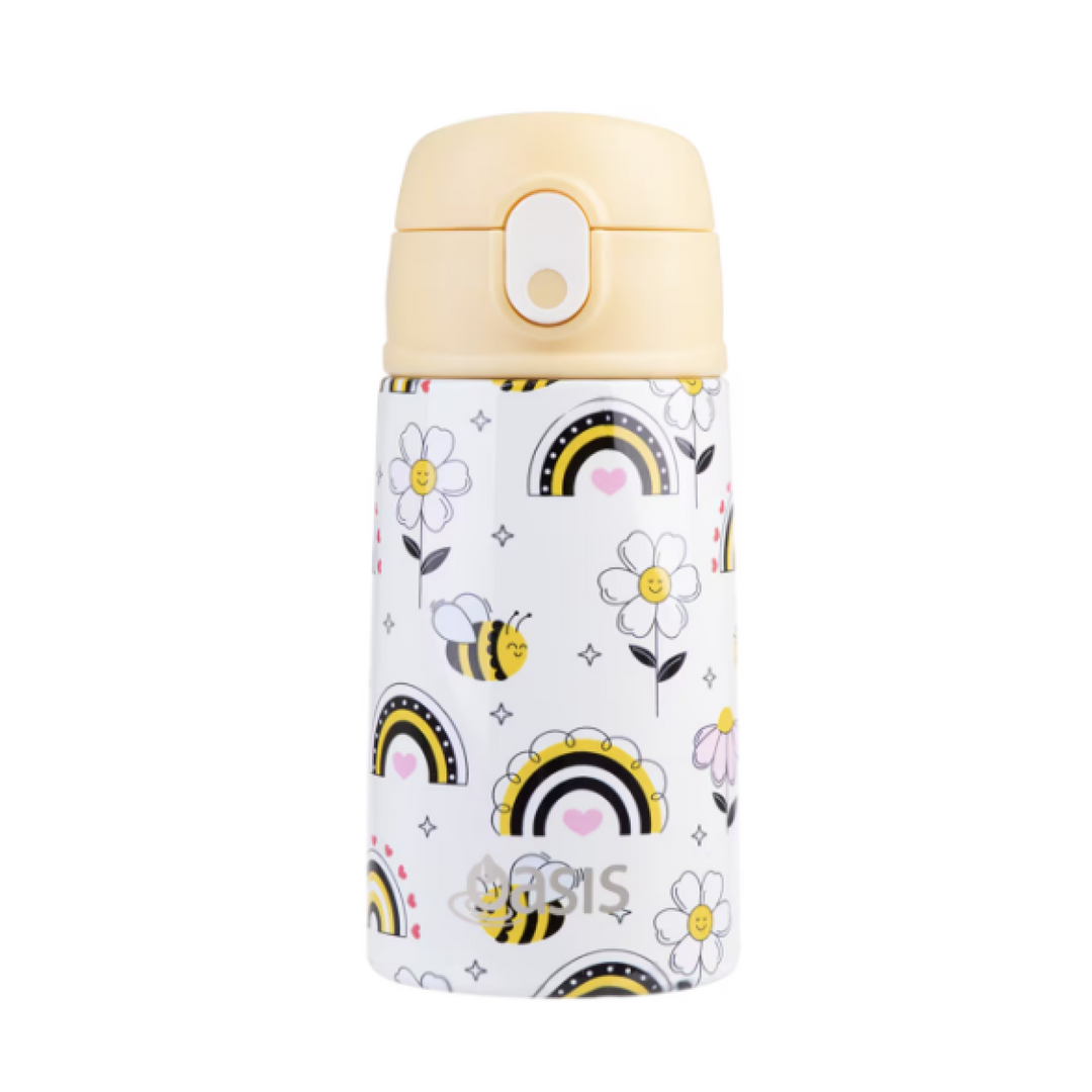 Oasis 400Ml Stainless Steel Insulated Bottle W/ Sipper Busy Bees