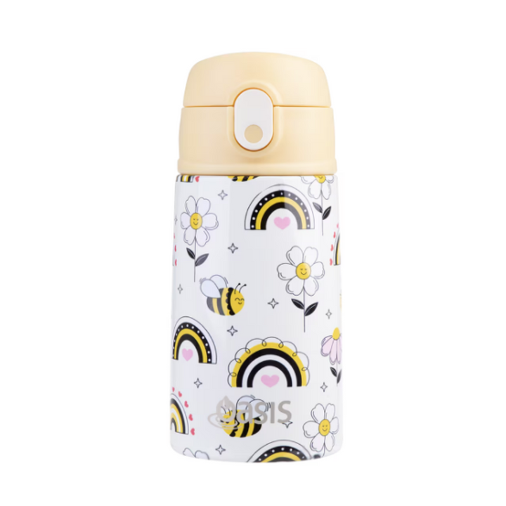 Oasis 400Ml Stainless Steel Insulated Bottle W/ Sipper Busy Bees