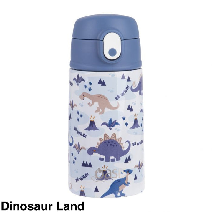 Oasis 400Ml Stainless Steel Insulated Bottle W/ Sipper Dinosaur Land
