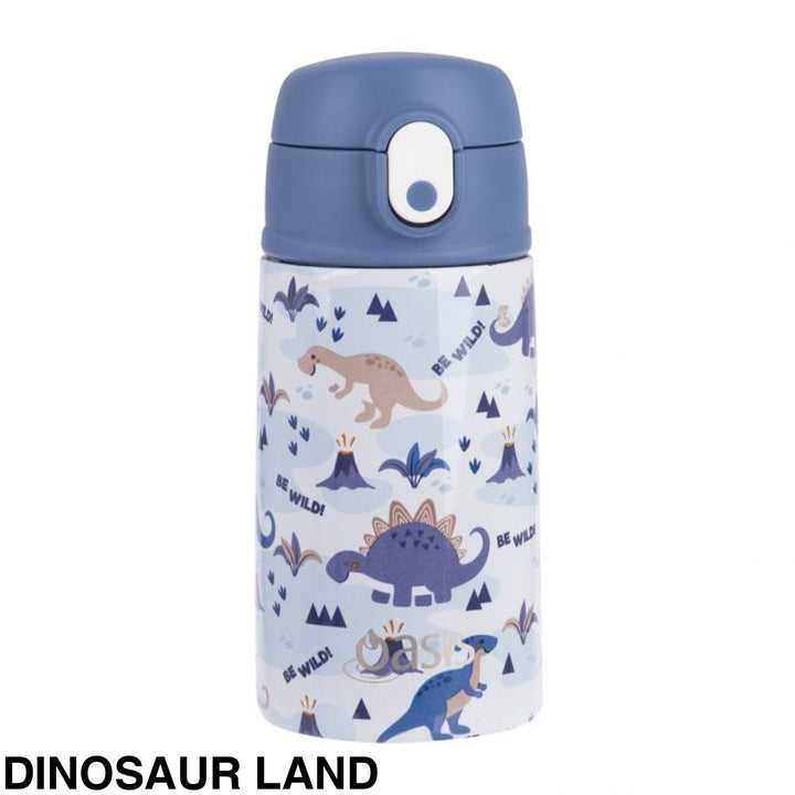 Oasis 400Ml Stainless Steel Insulated Bottle W/ Sipper Dinosaur Land