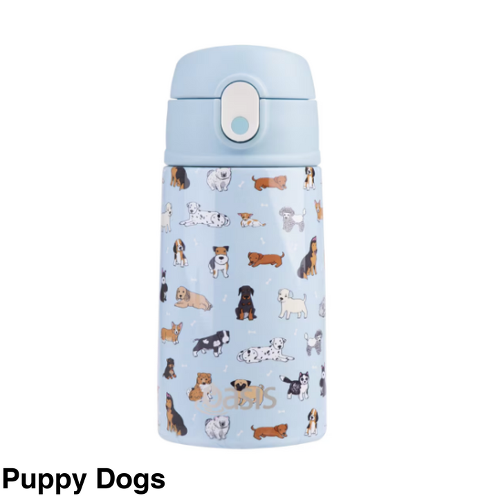 Oasis 400Ml Stainless Steel Insulated Bottle W/ Sipper Puppy Dogs