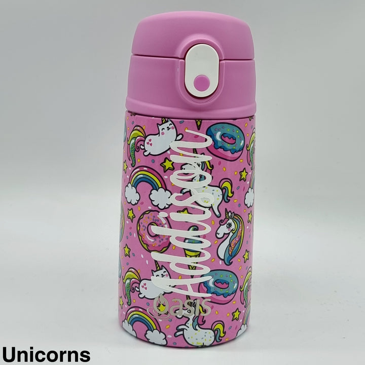Oasis 400Ml Stainless Steel Insulated Bottle W/ Sipper Unicorns