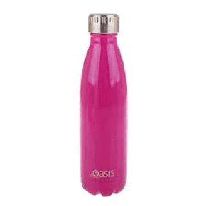 Oasis 500Ml Stainless Steel Insulated Bottle Plain Hot Pink