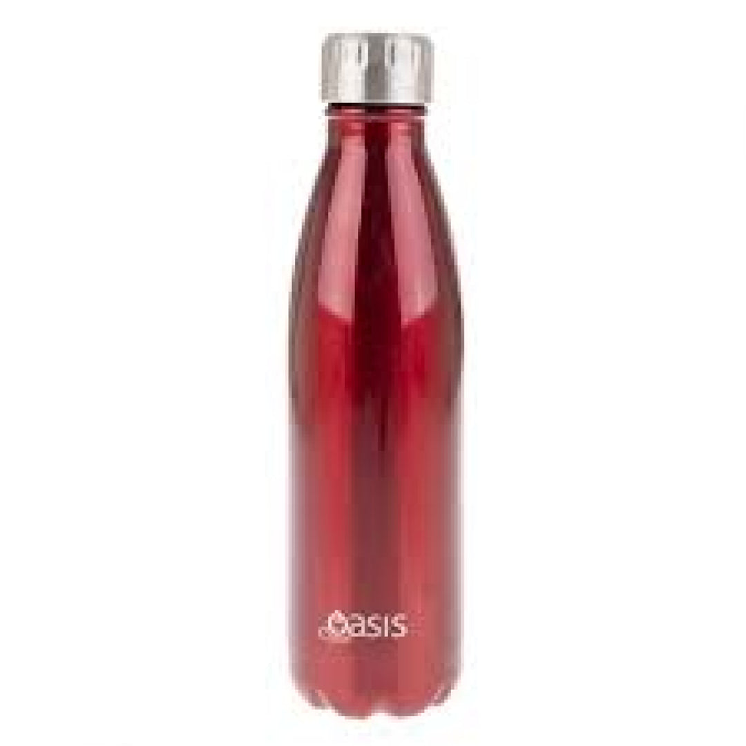 Oasis 500Ml Stainless Steel Insulated Bottle Plain Red