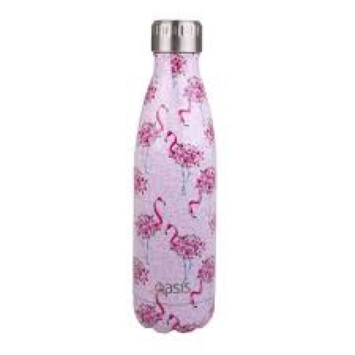 Oasis 500Ml Stainless Steel Insulated Bottle Flamingos