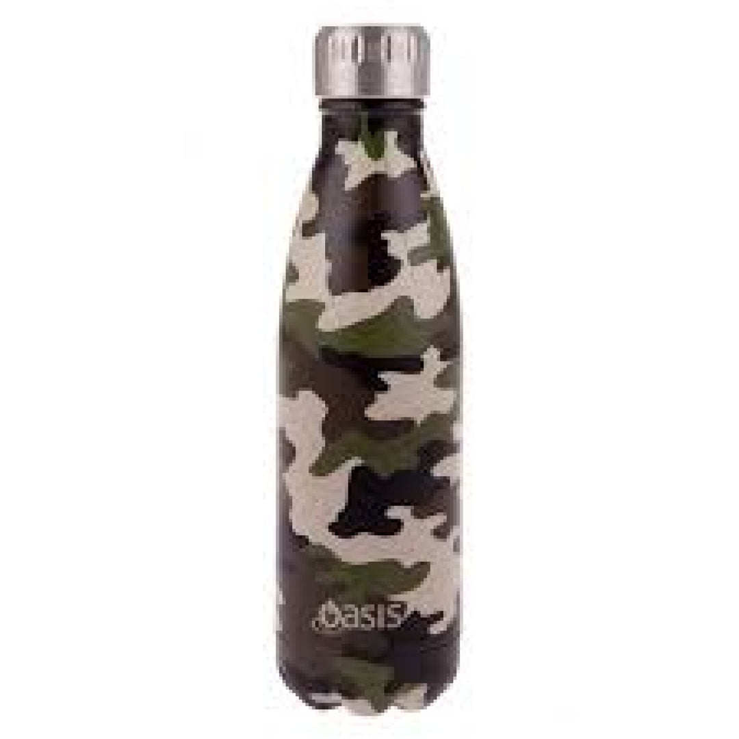 Oasis 500Ml Stainless Steel Insulated Bottle Camo Green