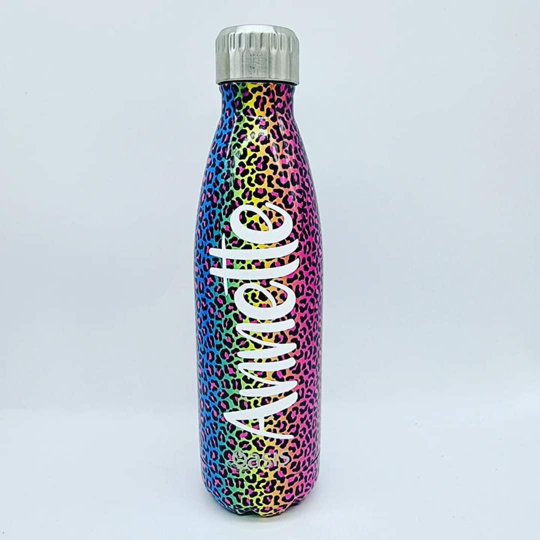 Oasis 500Ml Stainless Steel Insulated Bottle Rainbow Leopard