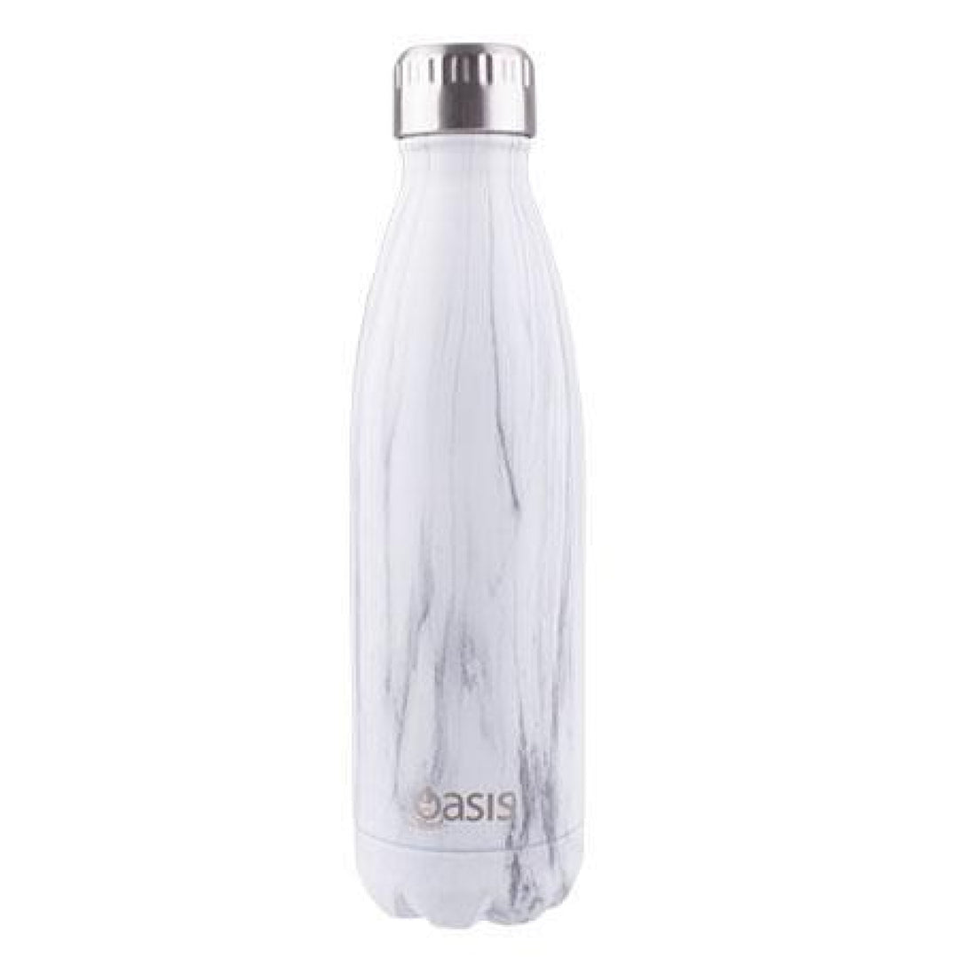 Oasis 500Ml Stainless Steel Insulated Bottle White Marble