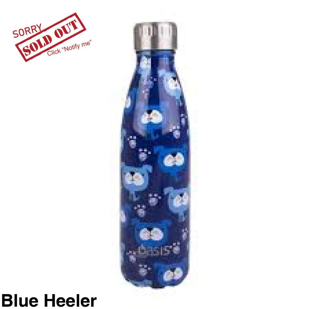 Oasis 500Ml Stainless Steel Insulated Bottle Blue Heeler