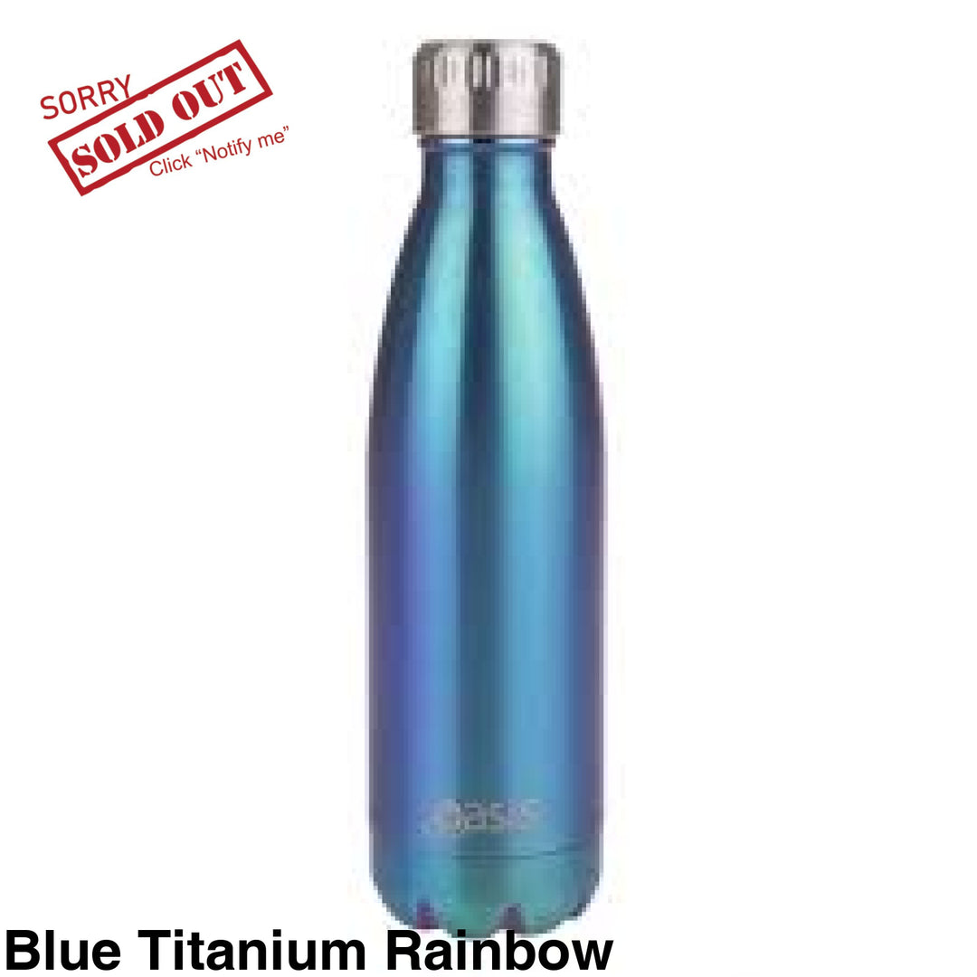 Oasis 500Ml Stainless Steel Insulated Bottle Blue Titanium Rainbow