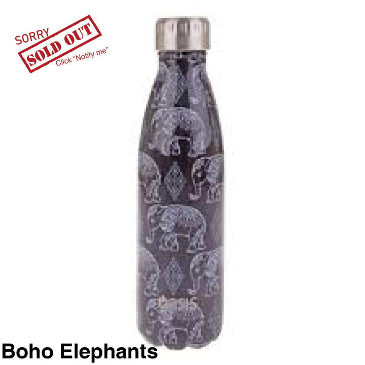 Oasis 500Ml Stainless Steel Insulated Bottle Boho Elephants