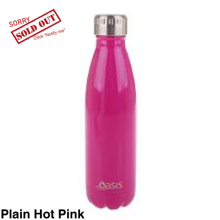 Oasis 500Ml Stainless Steel Insulated Bottle Plain Hot Pink