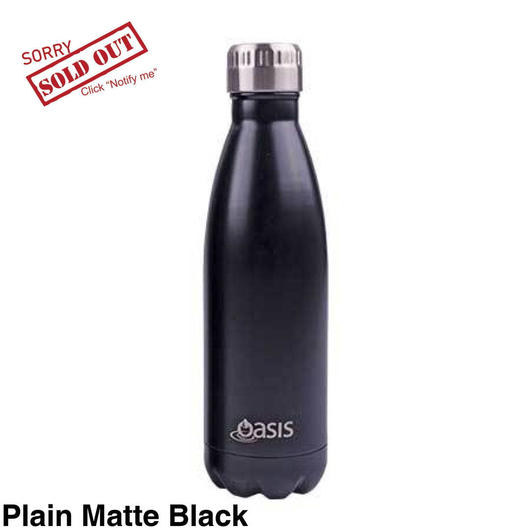 Oasis 500Ml Stainless Steel Insulated Bottle Plain Matte Black