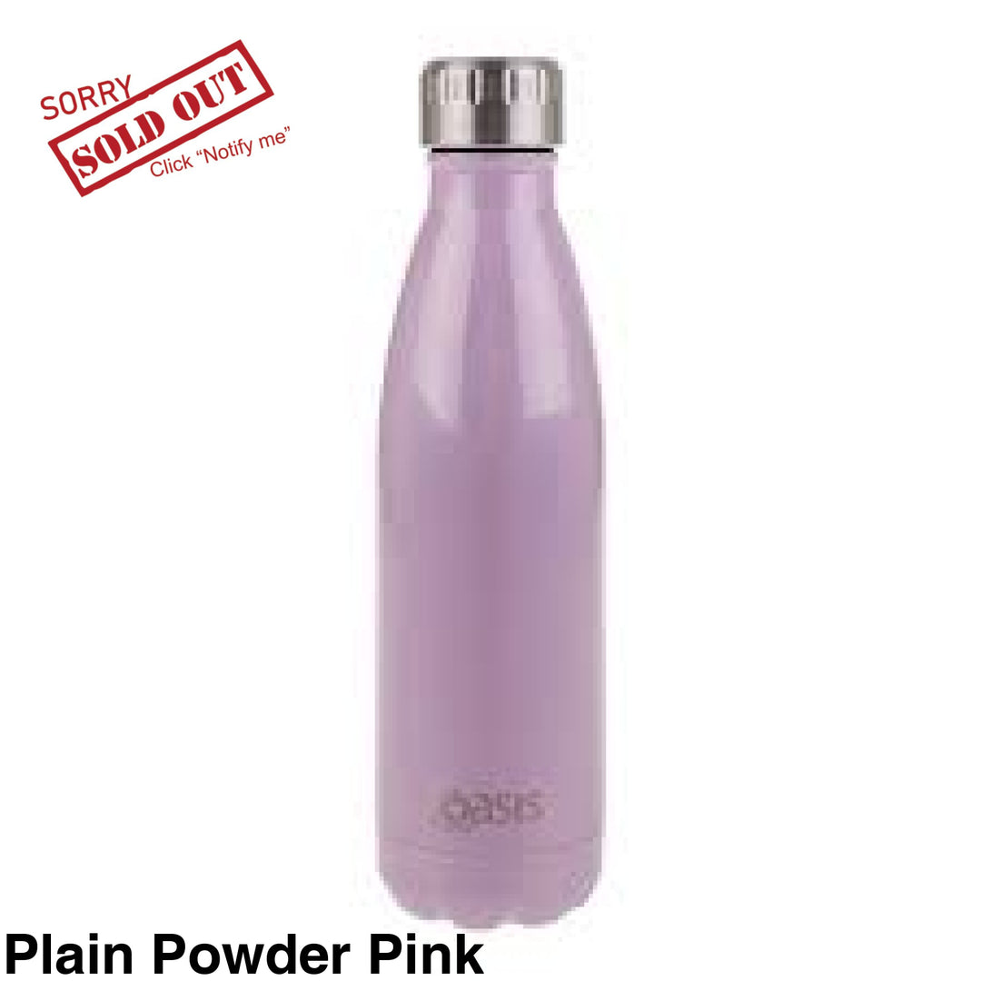 Oasis 500Ml Stainless Steel Insulated Bottle Plain Powder Pink