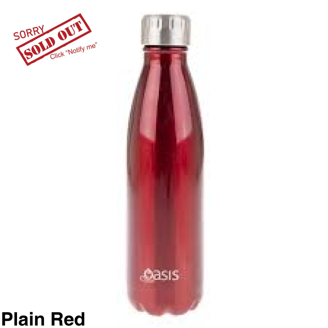Oasis 500Ml Stainless Steel Insulated Bottle Plain Red