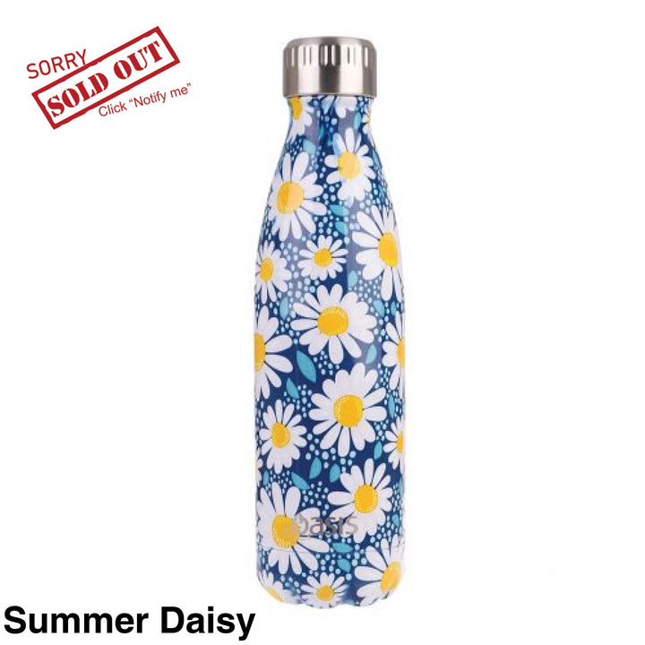 Oasis 500Ml Stainless Steel Insulated Bottle Summer Daisy
