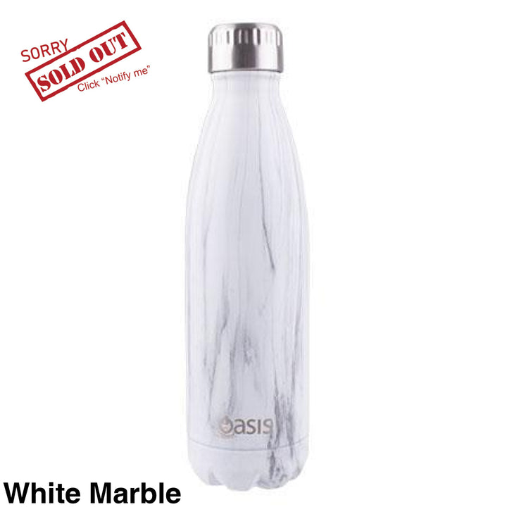 Oasis 500Ml Stainless Steel Insulated Bottle White Marble