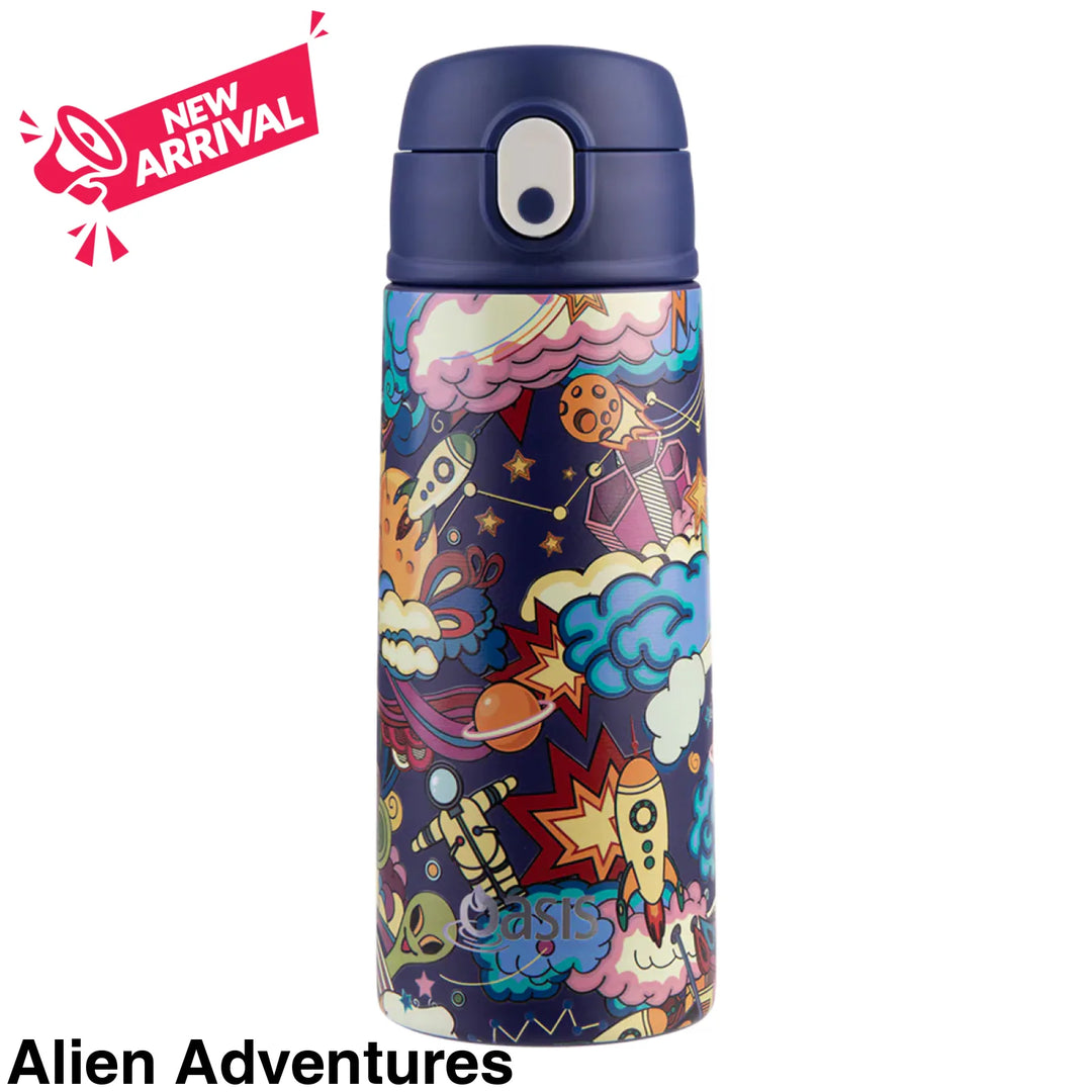 Oasis 550ml Stainless Steel Insulated Bottle W/ Sipper Alien Adventures
