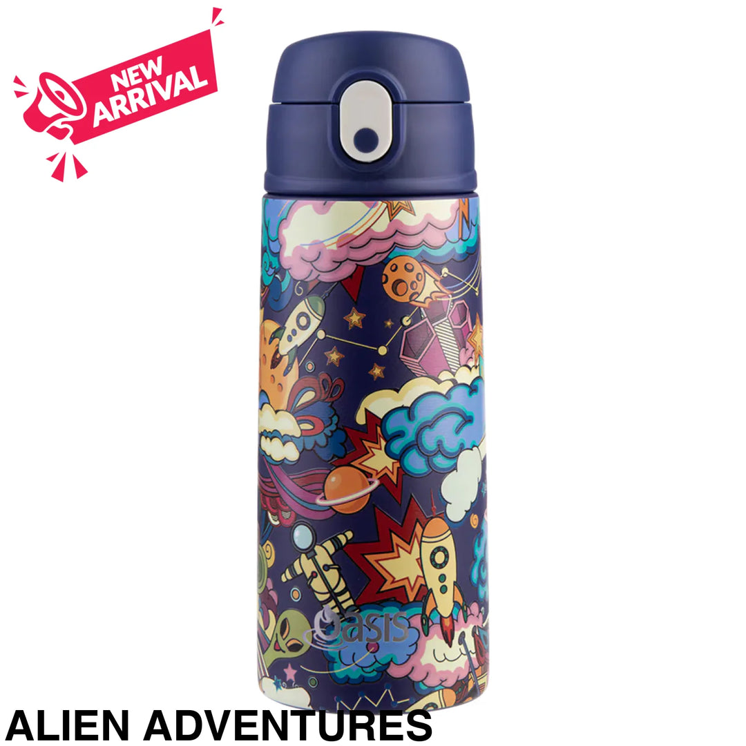 Oasis 550ml Stainless Steel Insulated Bottle W/ Sipper Alien Adventures