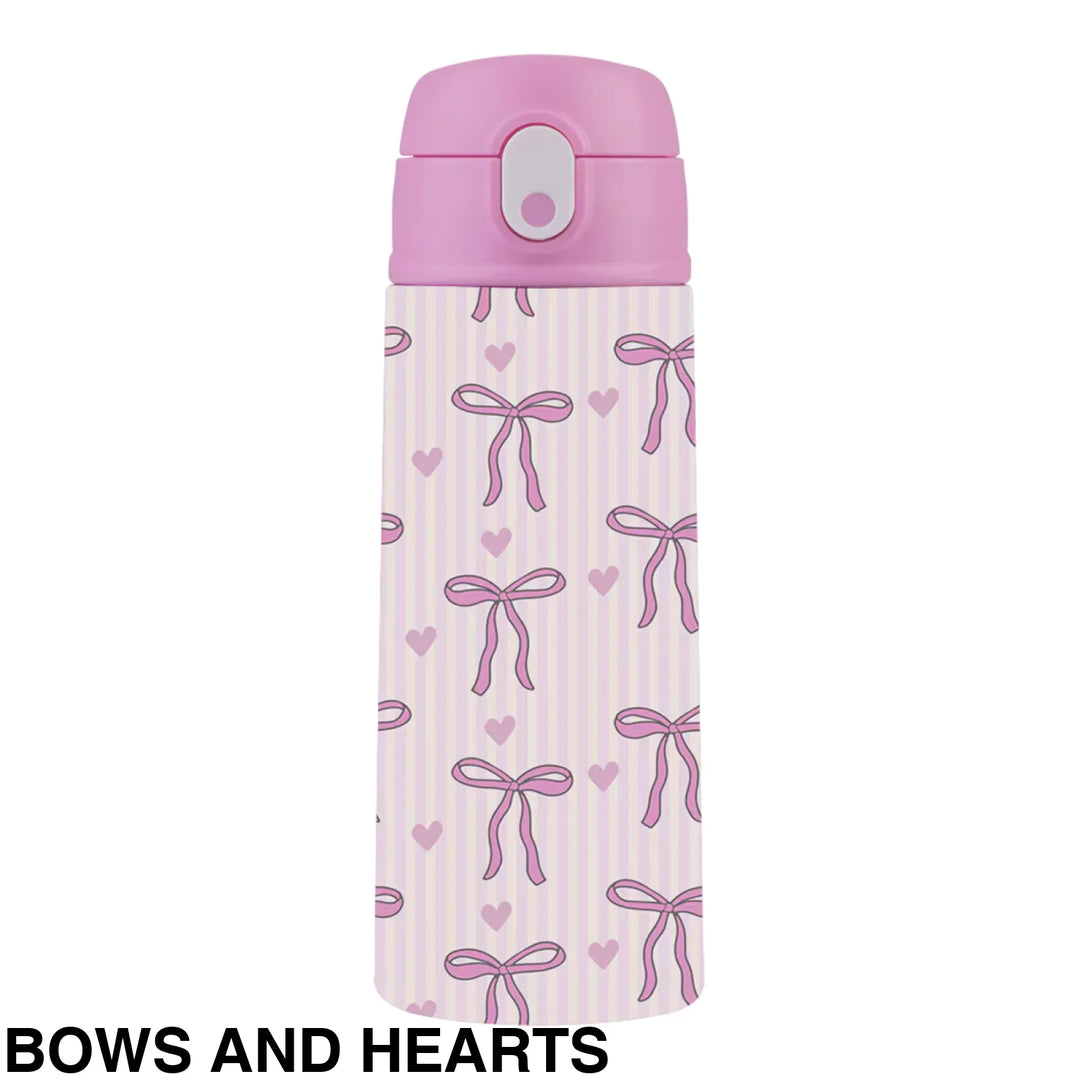 Oasis 550ml Stainless Steel Insulated Bottle W/ Sipper Bows and Hearts