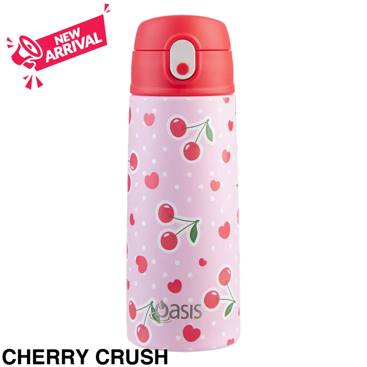 Oasis 550ml Stainless Steel Insulated Bottle W/ Sipper Cherry Crush