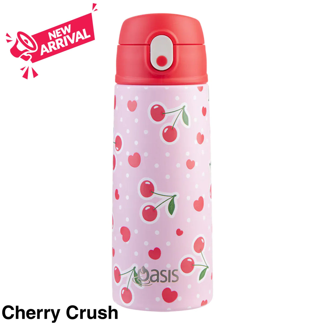 Oasis 550ml Stainless Steel Insulated Bottle W/ Sipper Cherry Crush