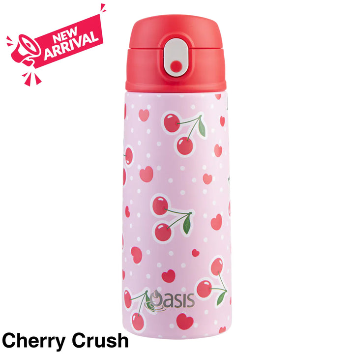 Oasis 550ml Stainless Steel Insulated Bottle W/ Sipper Cherry Crush