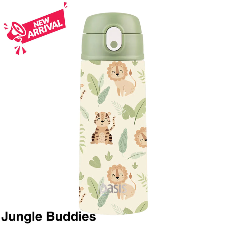 Oasis 550ml Stainless Steel Insulated Bottle W/ Sipper Jungle Buddies