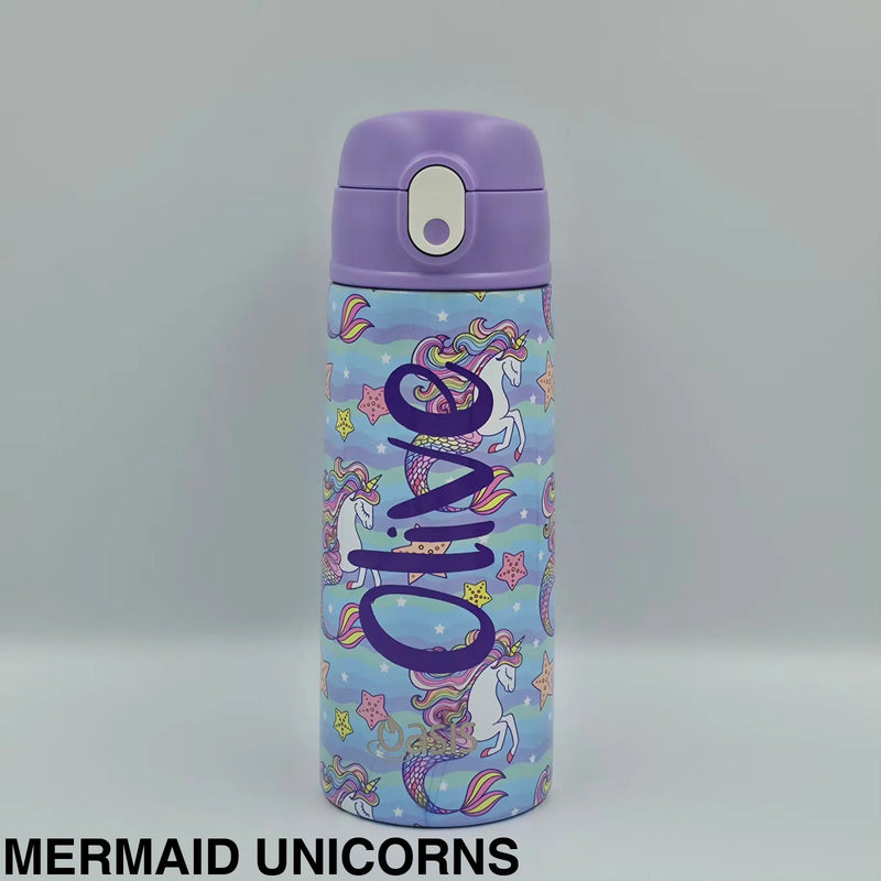 Oasis 550ml Stainless Steel Insulated Bottle W/ Sipper Mermaid Unicorns