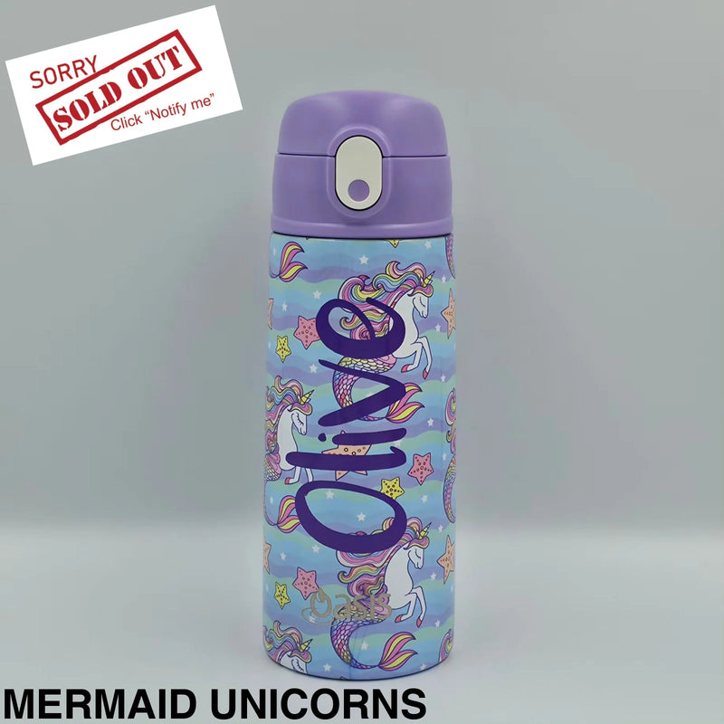 Oasis 550ml Stainless Steel Insulated Bottle W/ Sipper Mermaid Unicorns