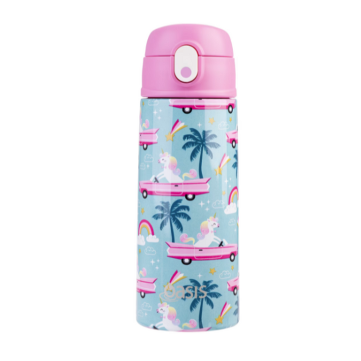 Oasis 550Ml Stainless Steel Insulated Bottle W/ Sipper Pink Cadillac
