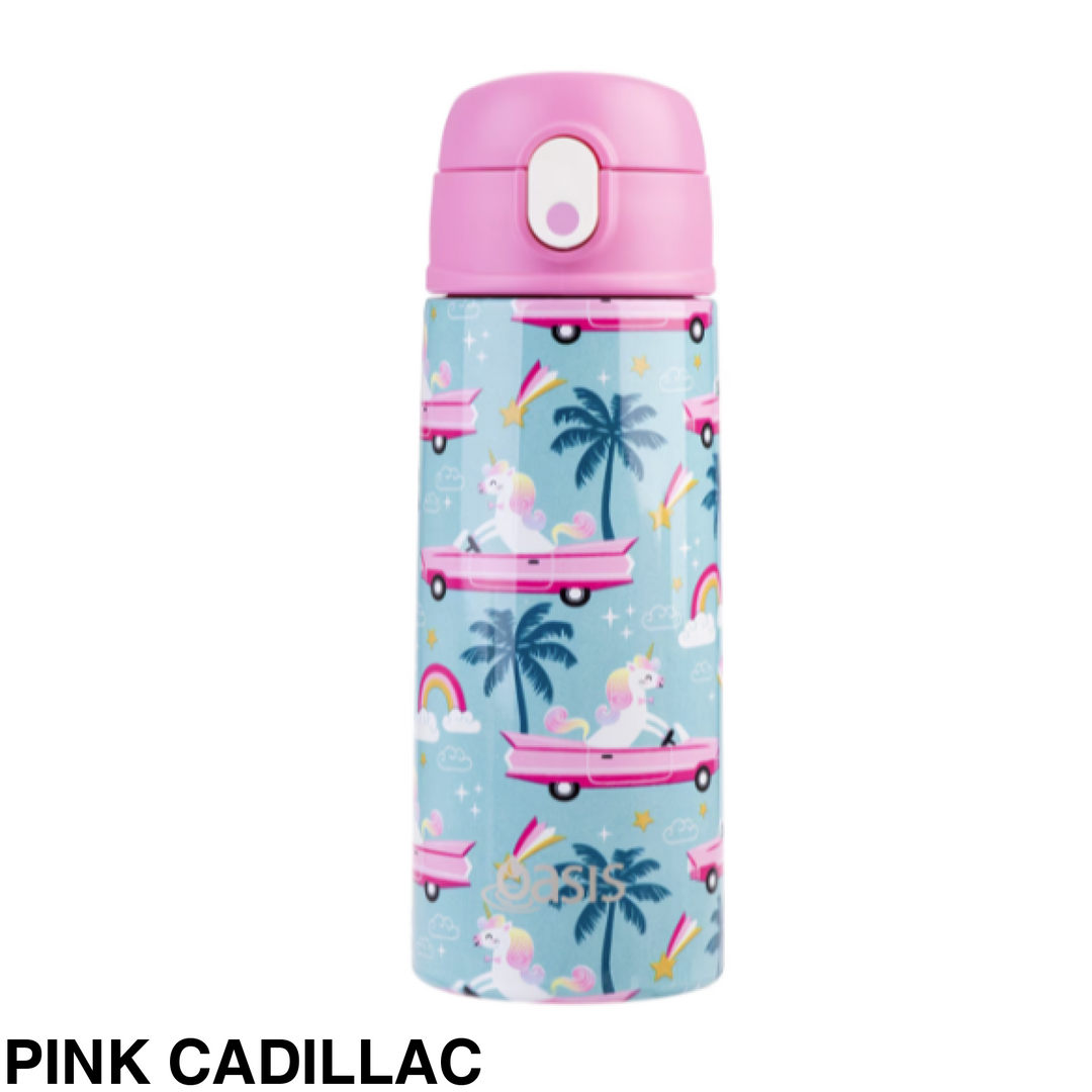 Oasis 550Ml Stainless Steel Insulated Bottle W/ Sipper Pink Cadillac
