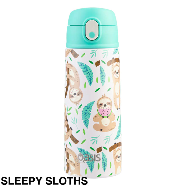 Oasis 550ml Stainless Steel Insulated Bottle W/ Sipper Sleepy Sloths