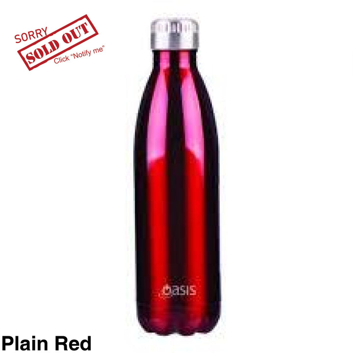 Oasis 750Ml Stainless Insulated Bottle Plain Red