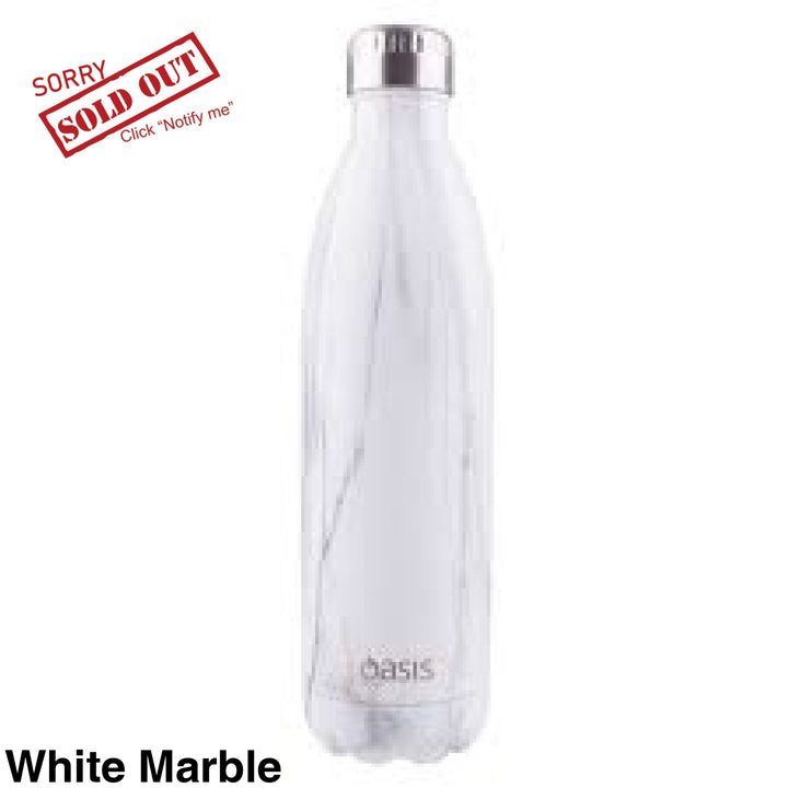 Oasis 750Ml Stainless Insulated Bottle White Marble