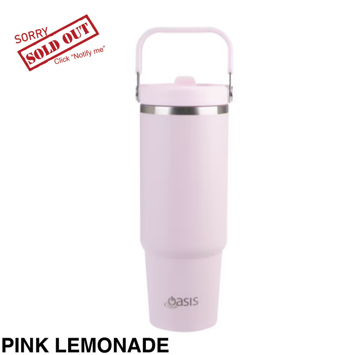 Oasis 900Ml Voyager Insulated Carry Tumbler Pink Lemonade