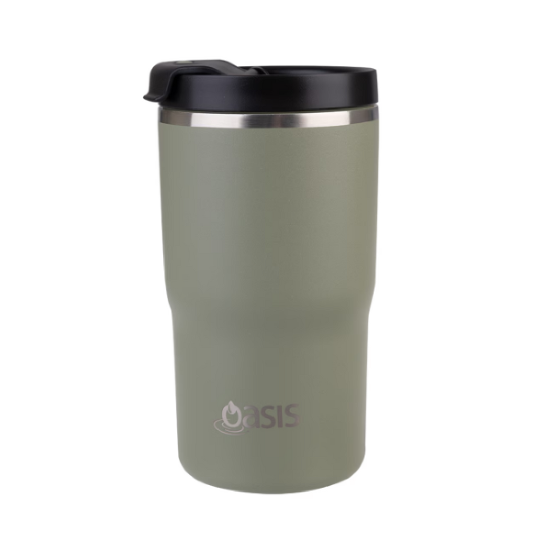 Oasis Ceramic Lined Insulated Travel Mug 480Ml Olive Green