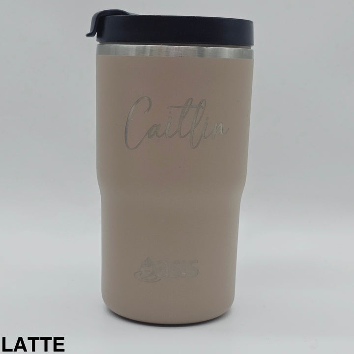 Oasis Ceramic Lined Insulated Travel Mug 480Ml Latte