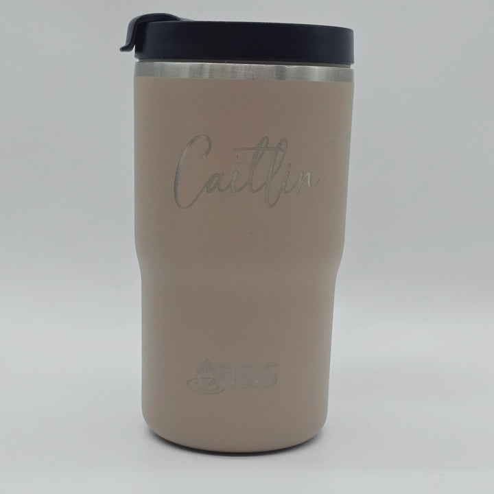 Oasis Ceramic Lined Insulated Travel Mug 480Ml Latte