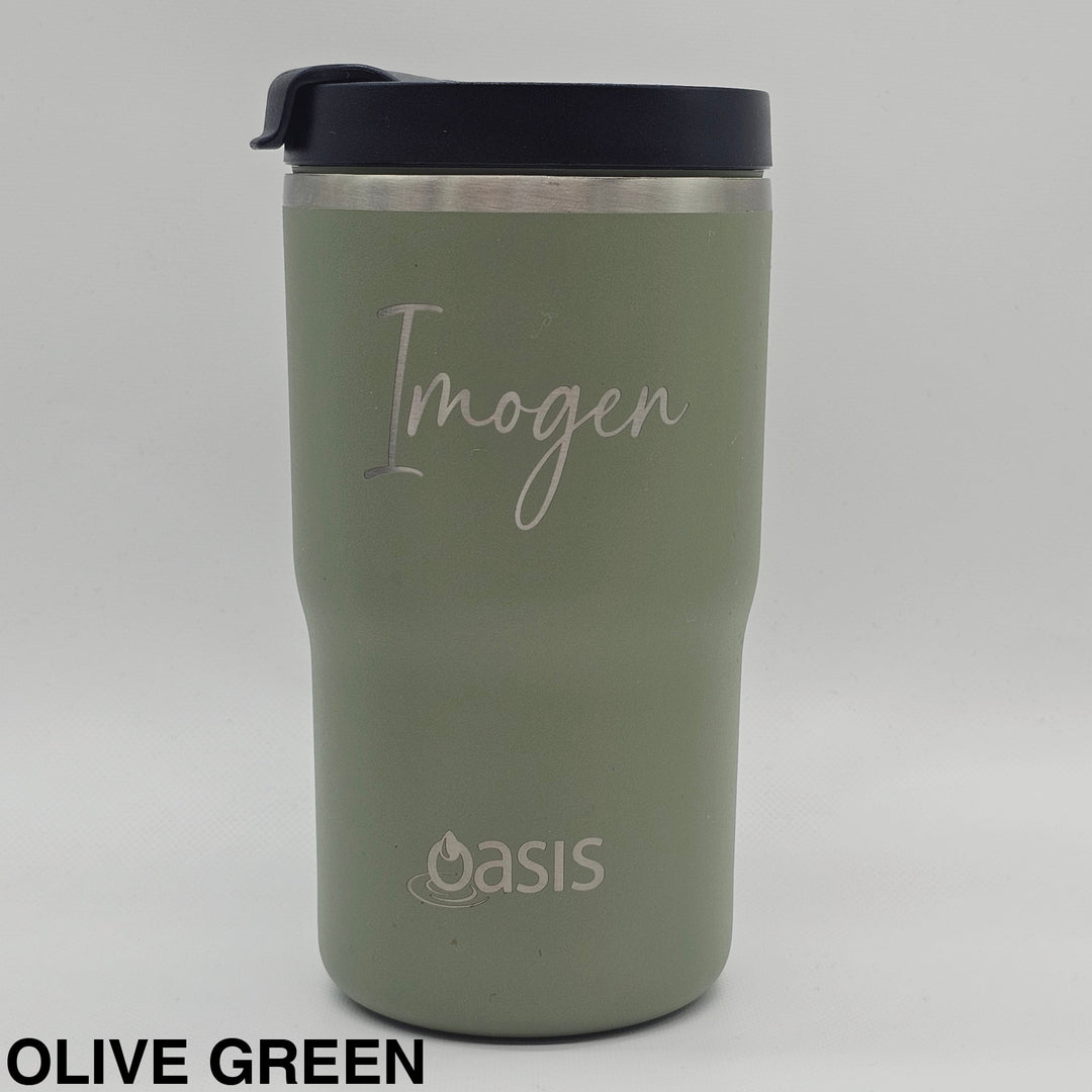 Oasis Ceramic Lined Insulated Travel Mug 480Ml Olive Green