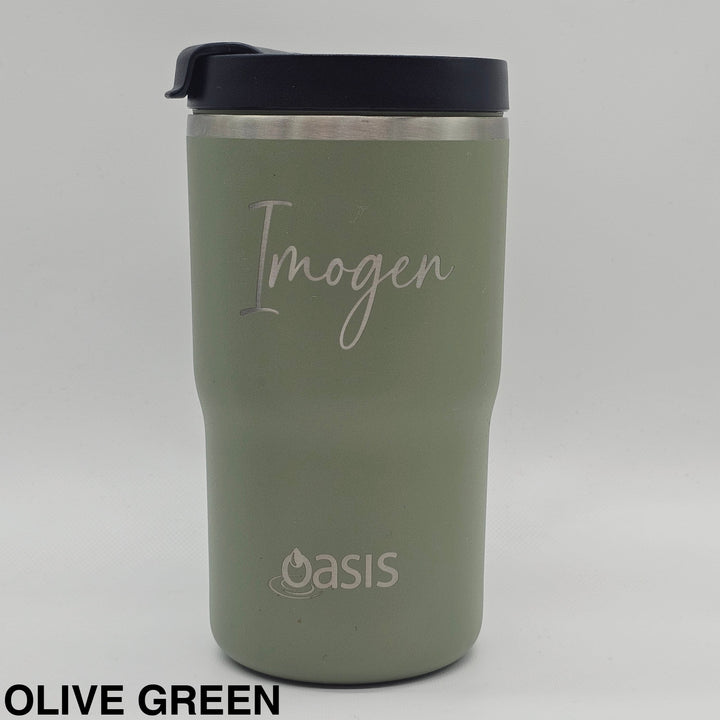 Oasis Ceramic Lined Insulated Travel Mug 480Ml Olive Green