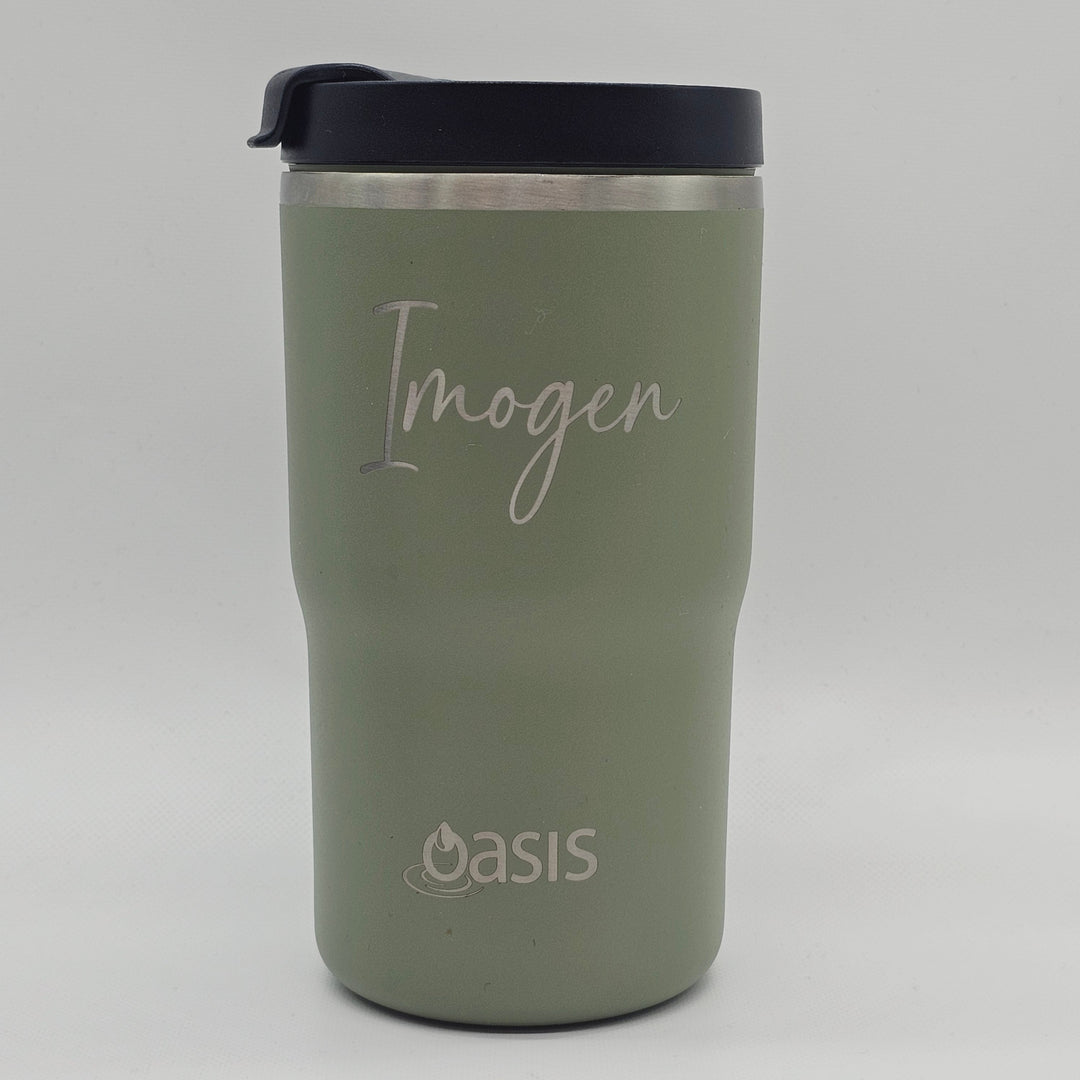 Oasis Ceramic Lined Insulated Travel Mug 480Ml Olive Green