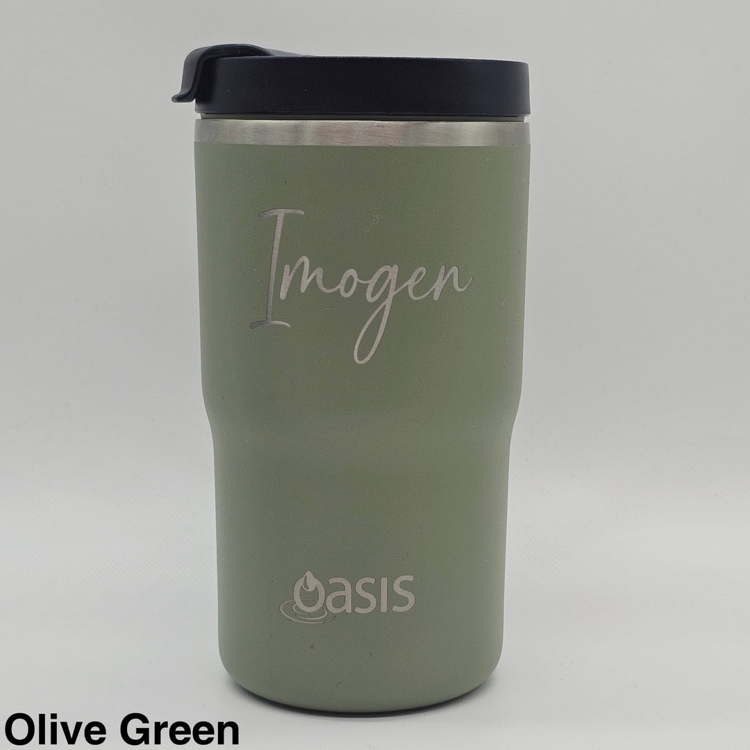 Oasis Ceramic Lined Insulated Travel Mug 480Ml Olive Green