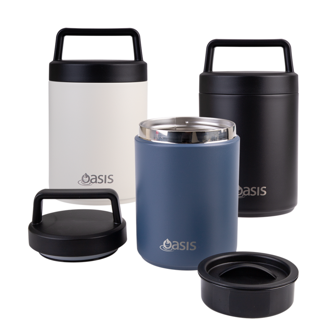 Oasis Double Wall Food Flask W/ Handle 480Ml