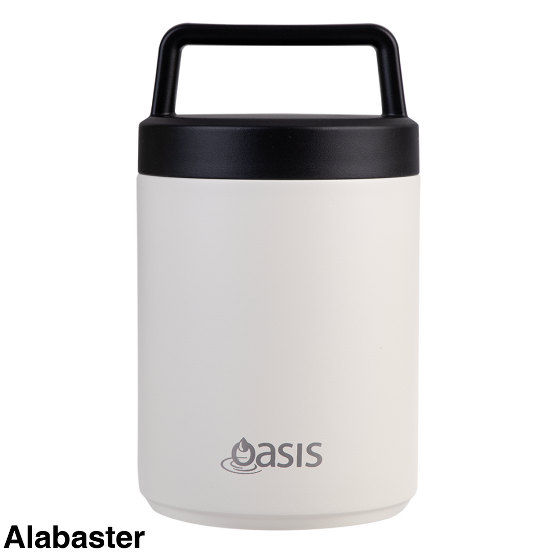 Oasis Double Wall Food Flask W/ Handle 480Ml Alabaster