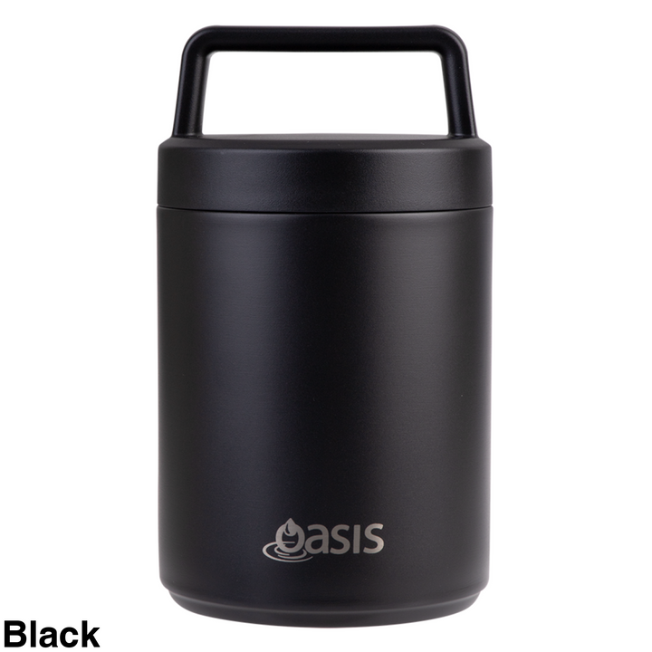 Oasis Double Wall Food Flask W/ Handle 480Ml Black