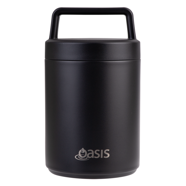 Oasis Double Wall Food Flask W/ Handle 480Ml Black