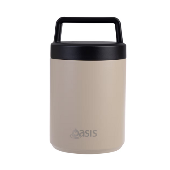 Oasis Double Wall Food Flask W/ Handle 480Ml Latte