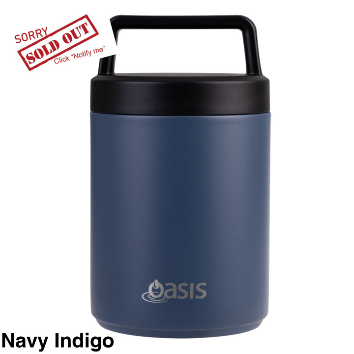 Oasis Double Wall Food Flask W/ Handle 480Ml Navy Indigo